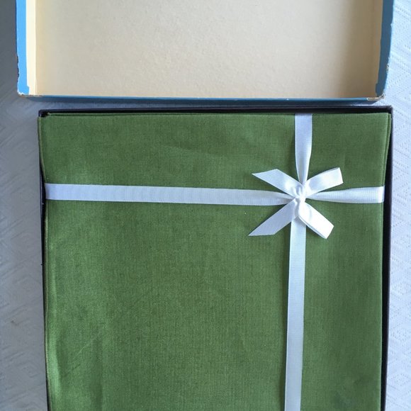 Quaker Lace Green linen napkins set of 12 one dozen new in box vintage NWT - Picture 7 of 7